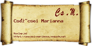 Csécsei Marianna névjegykártya
