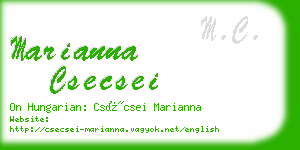 marianna csecsei business card